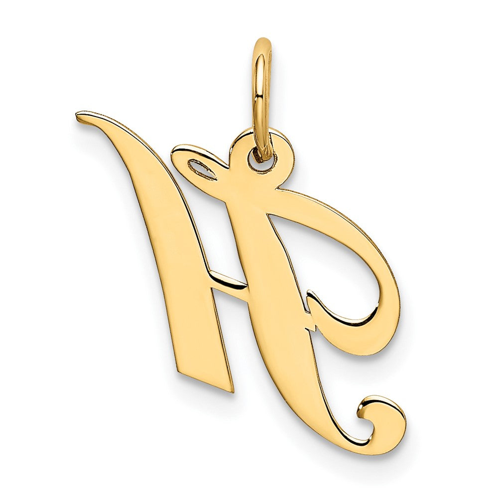 10K Small Fancy Script Initial H Charm