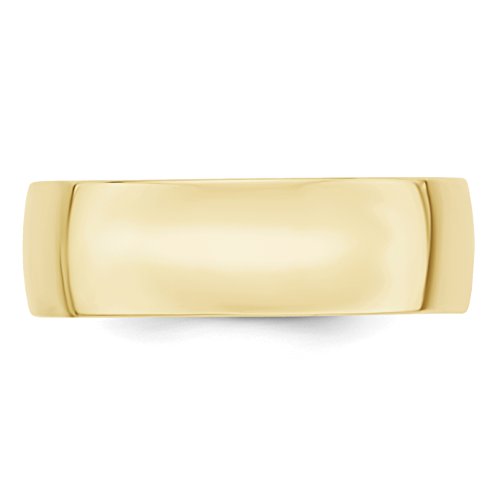 10k Yellow Gold 7mm Lightweight Comfort Fit Wedding Band Size 8.5