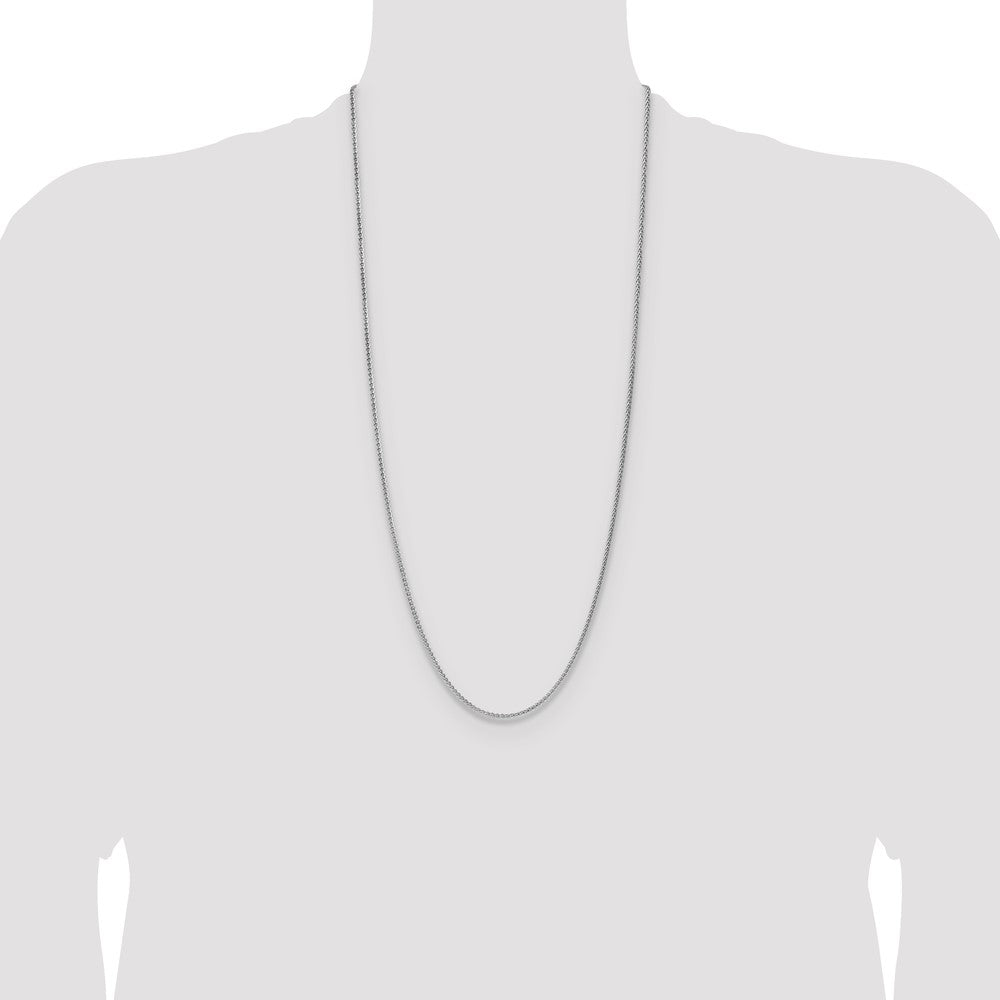 Sterling Silver Rhodium-plated 2.1mm Diamond-cut Square Spiga Chain