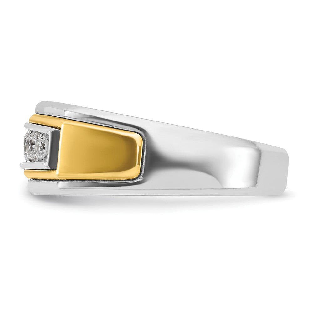 IBGoodman 10k Two-tone Men's Polished 5-Stone 1/2 Carat A Quality Diamond Ring