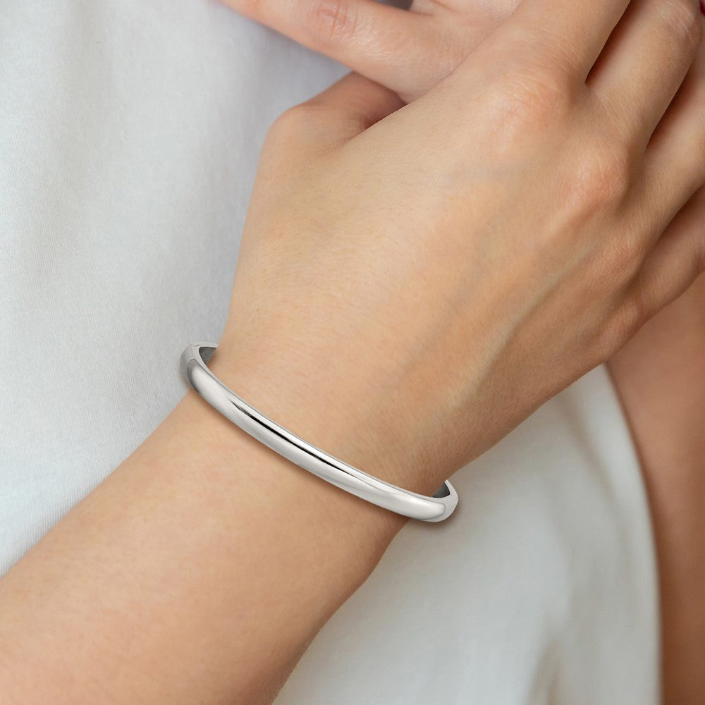 Titanium Polished 5mm Hinged Bangle 6.75 inches
