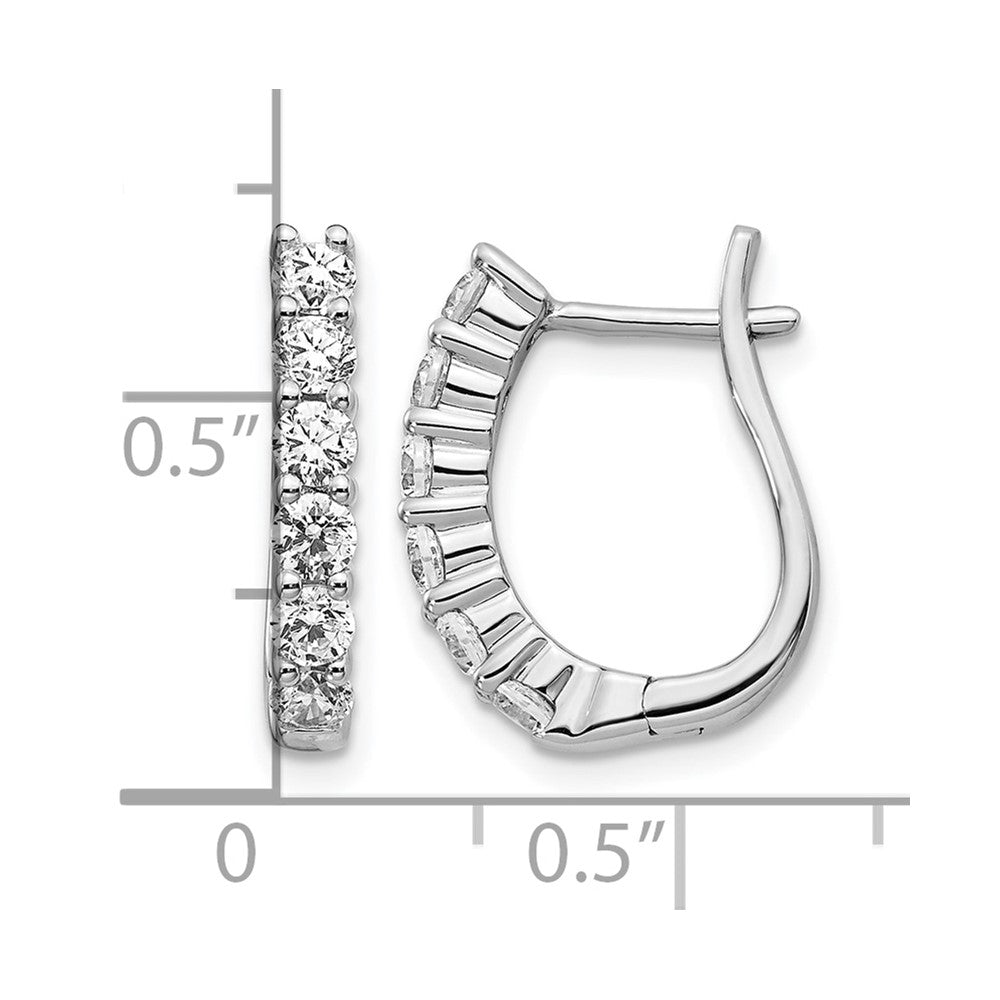 14k White Gold (Holds 12-2.8mm Round) Hinged Hoop Earring Mtgs Only, No dias.