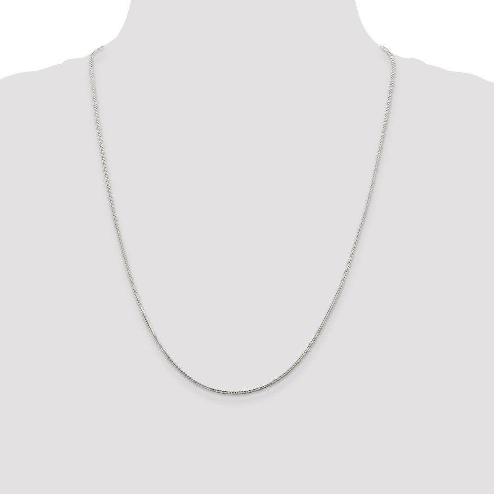 Sterling Silver 1.45mm Diamond-cut Round Franco Chain 24 Inches