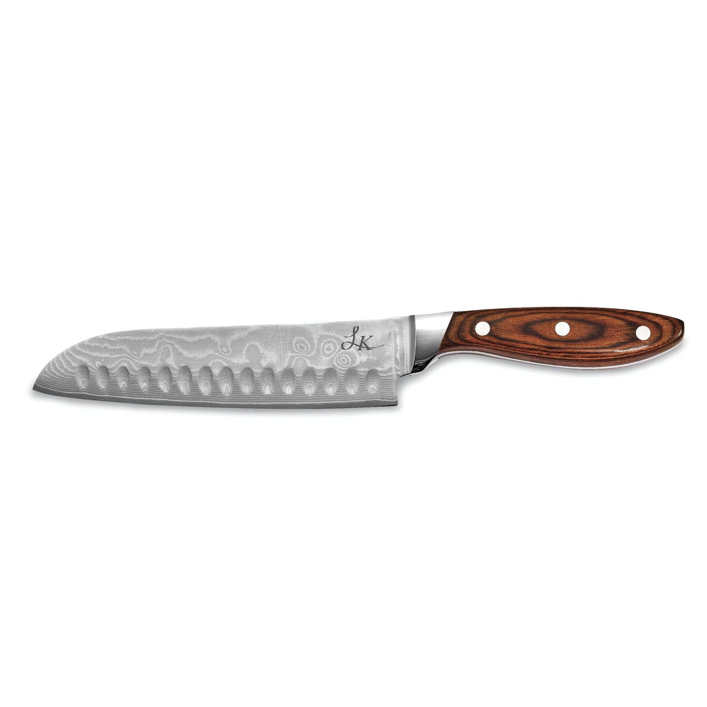 Luxury Knives Damascus Steel 67 Layer Pakka Wood Handle 7'' Santoku Knife Q-KNDS-04