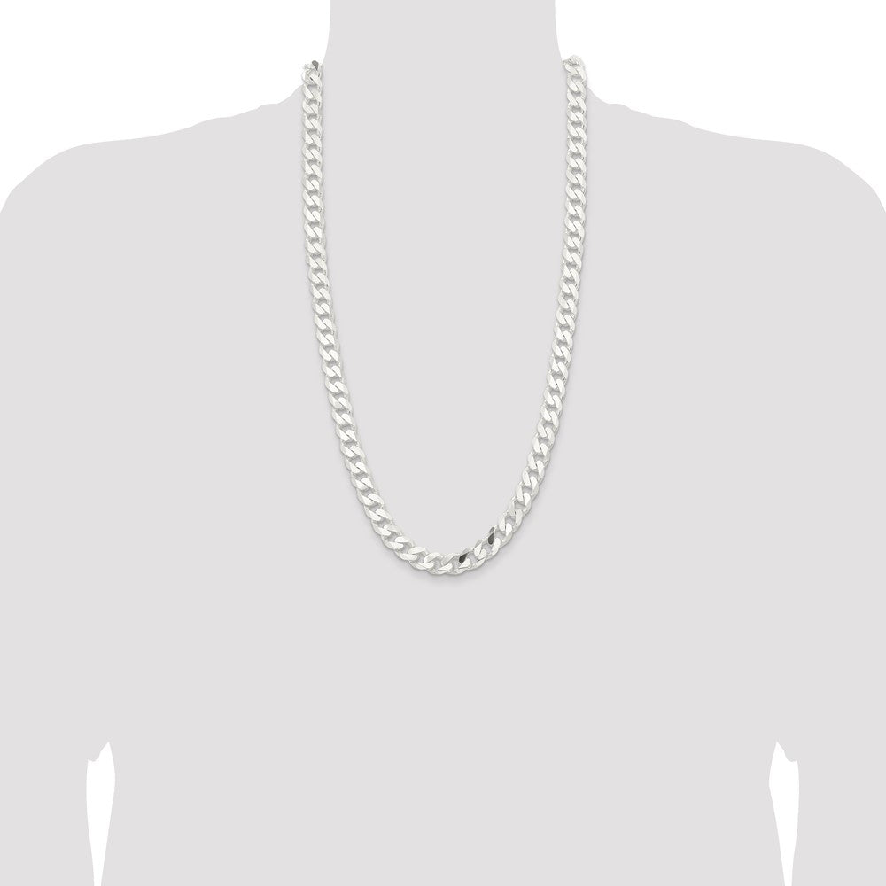 Sterling Silver 11mm Curb Chain 28 Inches