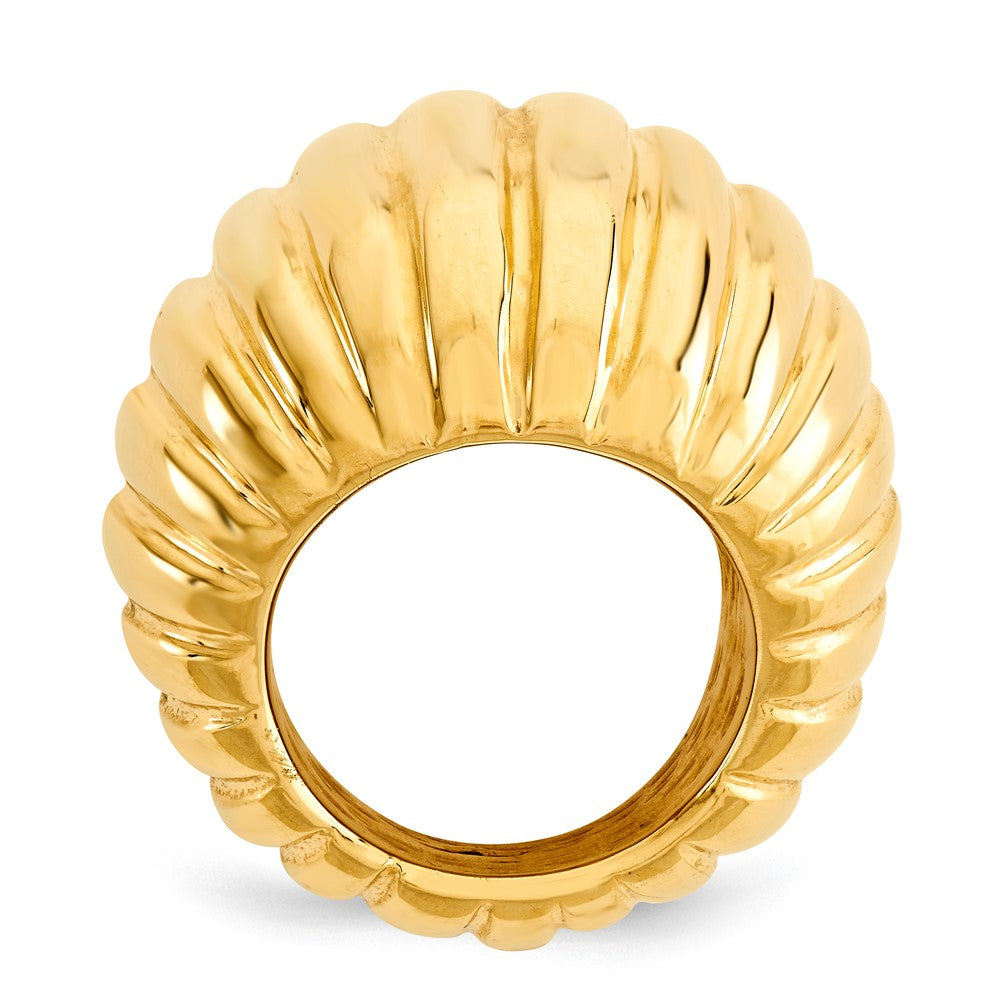 Sterling Silver domed ring-electroform-yellow