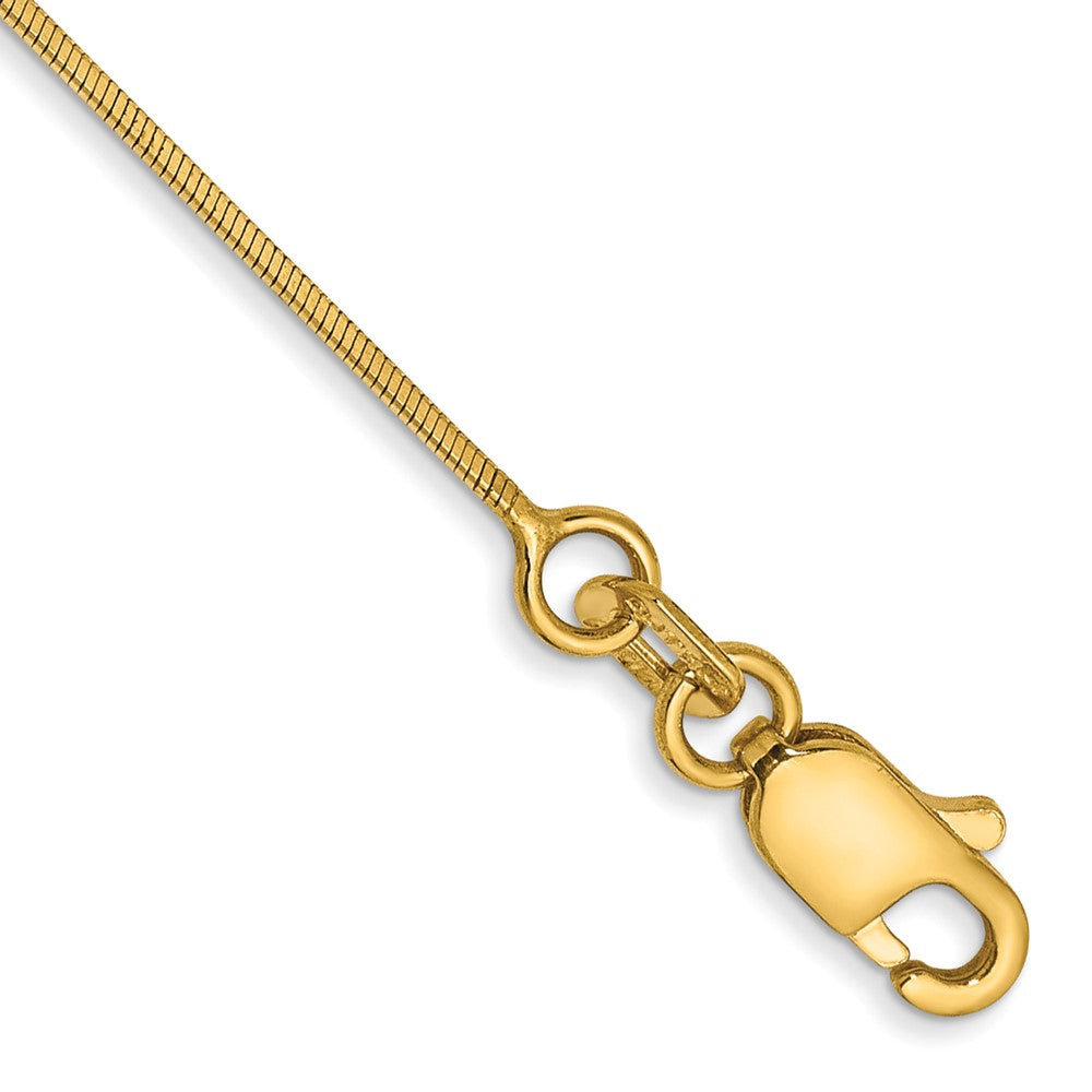14K 7 inch .6mm Octagonal Snake with Lobster Clasp Bracelet 7 inches