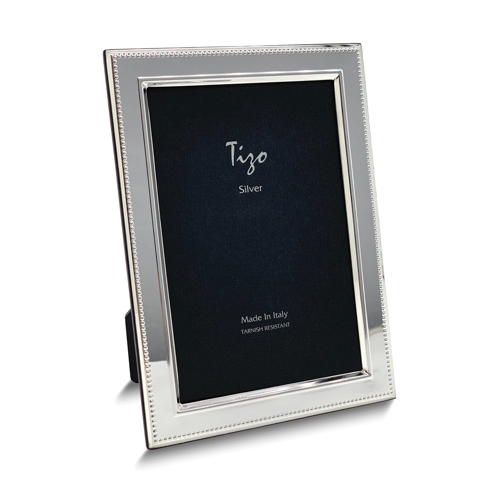 Bilaminate Sterling Silver Beaded Border 8x10 Photo Frame