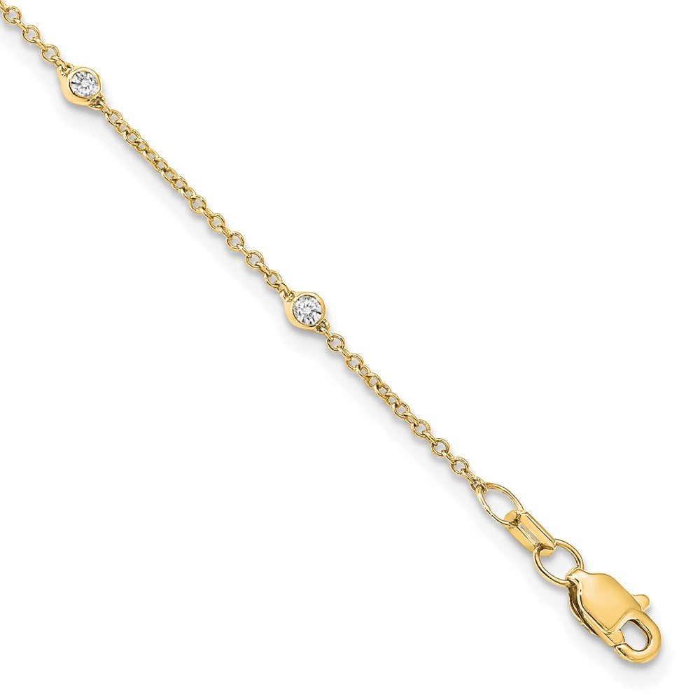True Origin 14k 1/6 carat Lab Grown Diamond VS DEF Seven Station 7 inch Bracelet
