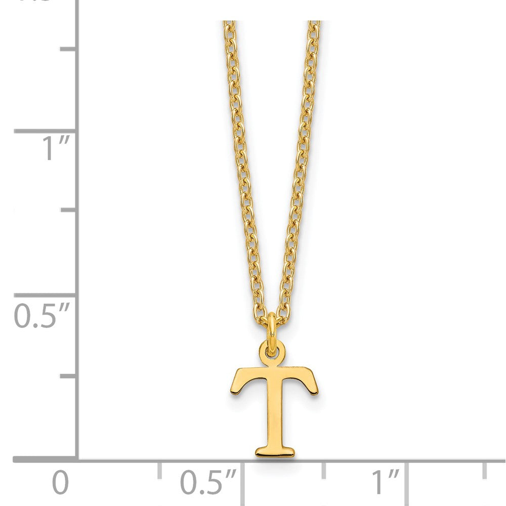 Sterling Silver Gold-plated Cutout Letter T Initial Necklace