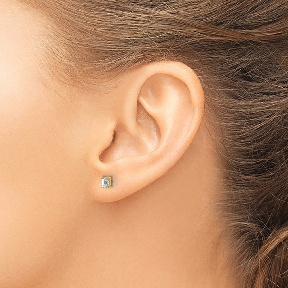 14ky Emerald 5x3mm Post Earring Mountings
