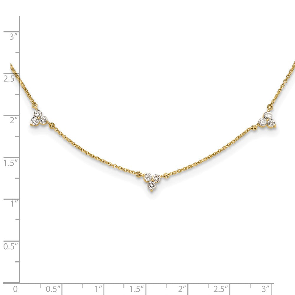 True Origin 14k 1 carat Lab Grown Diamond VS DEF Multi Station 18 inch Necklace