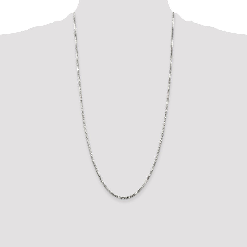 Sterling Silver 2mm Round Snake Chain 28 Inches