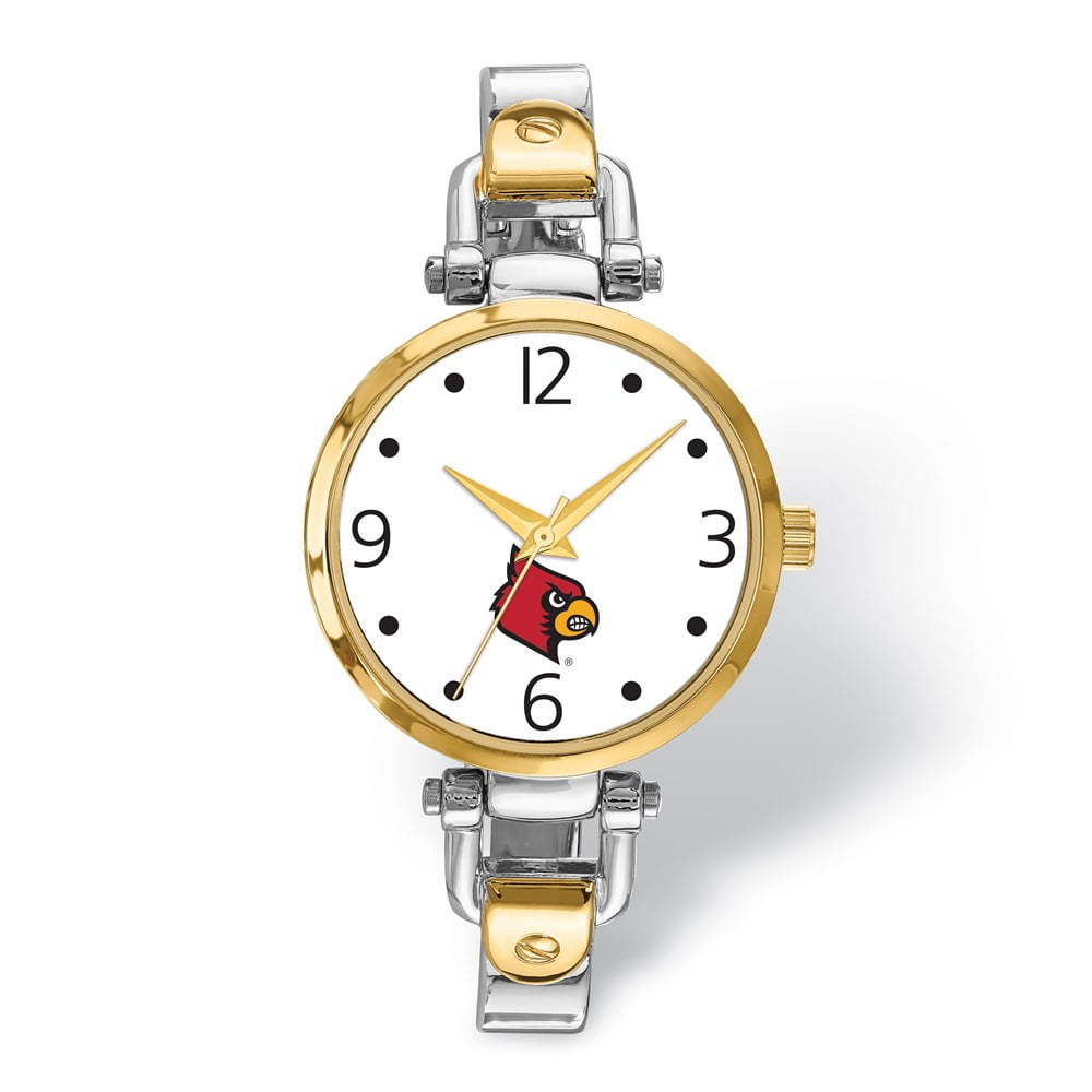 LogoArt University of Louisville Elegant Ladies 2-tone Quartz Bracelet Watch Q-UL172