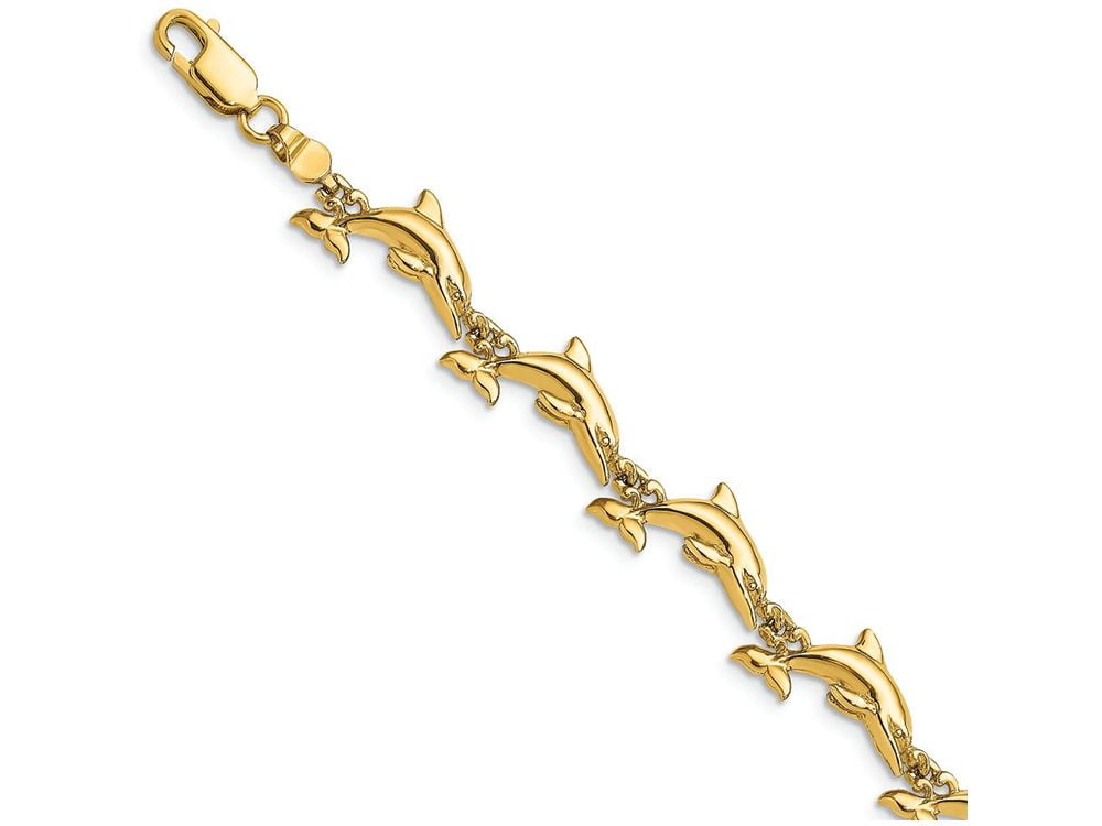 FJC Finejewelers 3d Reversible Dolphin Bracelet