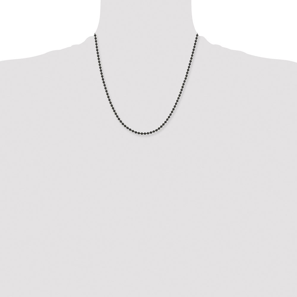 Stainless Steel Polished Black IP-plated 3mm 20in Ball Chain