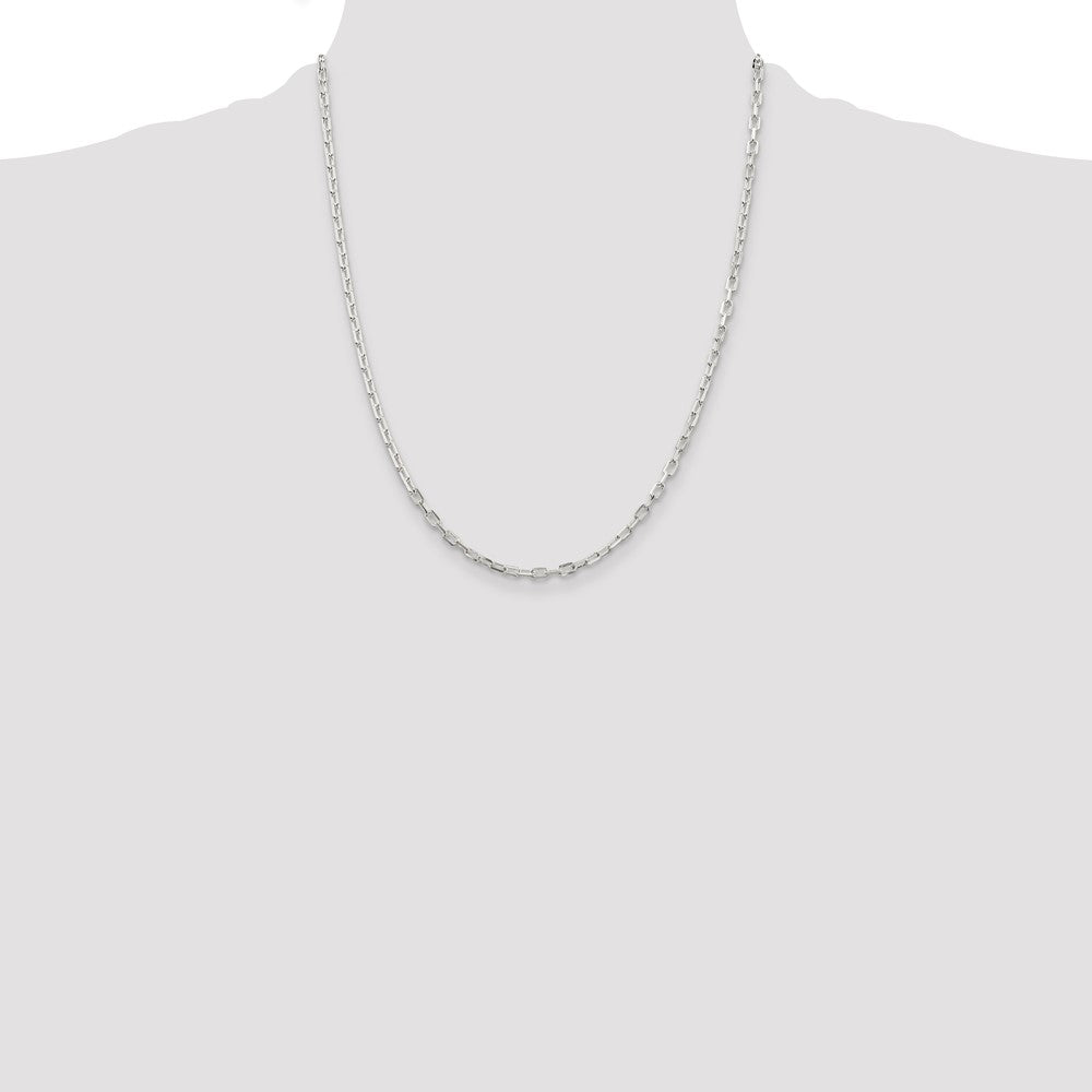 Sterling Silver 2.9mm Diamond-cut Long Link Cable Chain 22 Inches