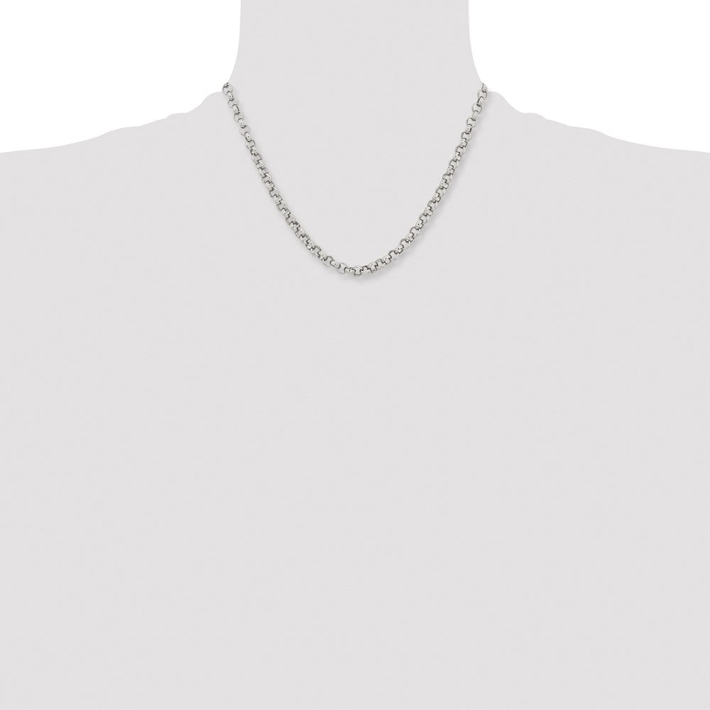 Stainless Steel Polished 6mm 18in Rolo Chain