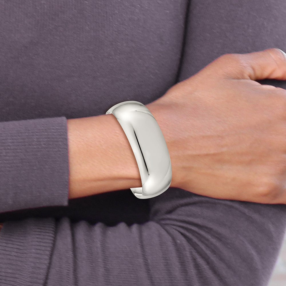Sterling Silver 21mm Cuff Bangle 7.5 inches