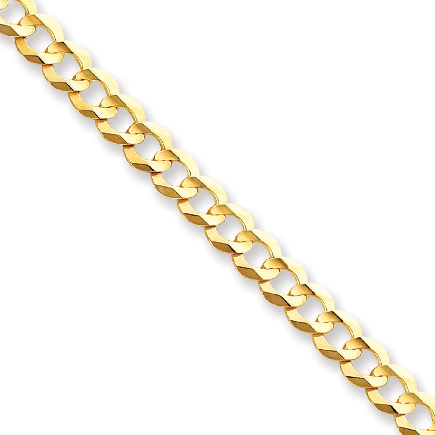 14K 7 inch 8.3mm Lightweight Flat Cuban with Lobster Clasp Bracelet