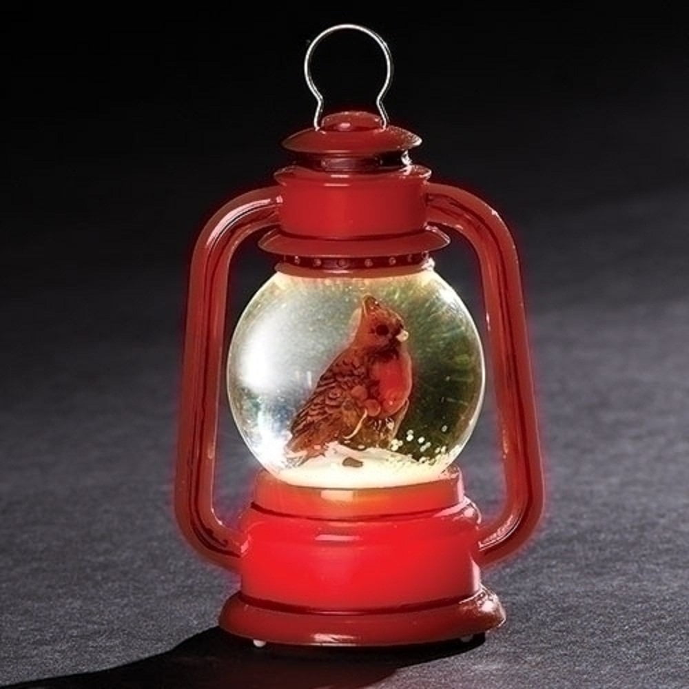 Roman 3.5 inches Height x 2.5 inches Width x 2 inches Diameter LED Cardinal in Lantern Dome Home Decor