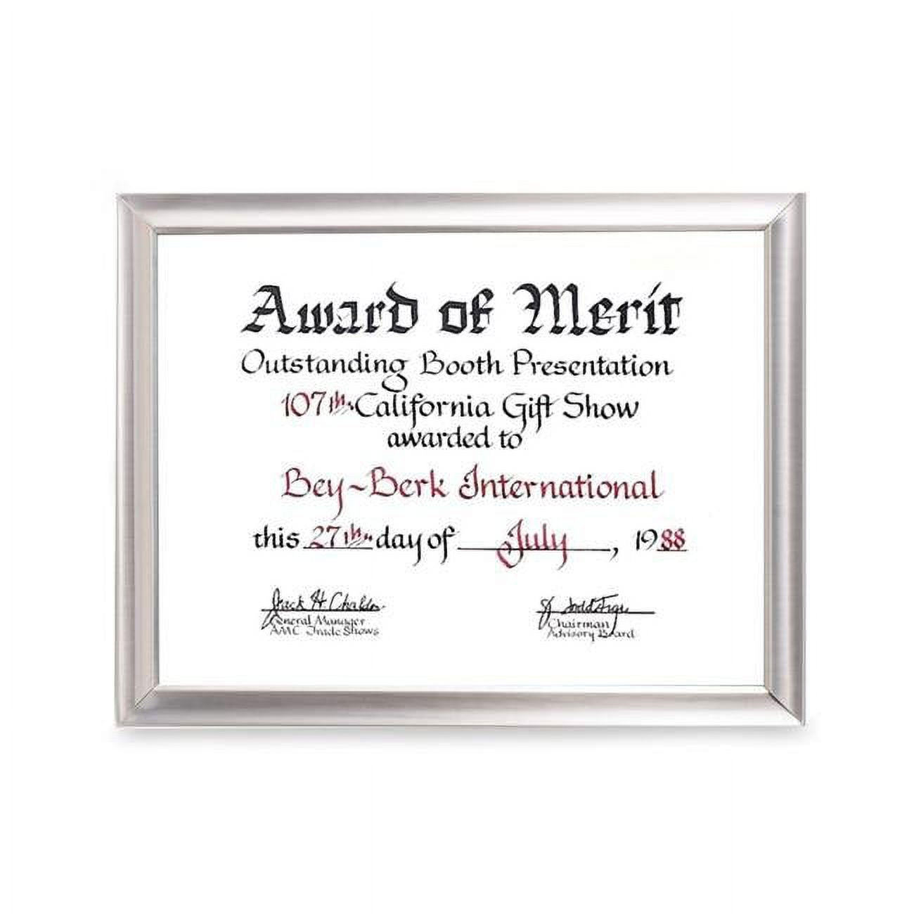 Bey-Berk International SF175-14 8.5 x 11 in. Silver Plated Picture Frame with Easel Back