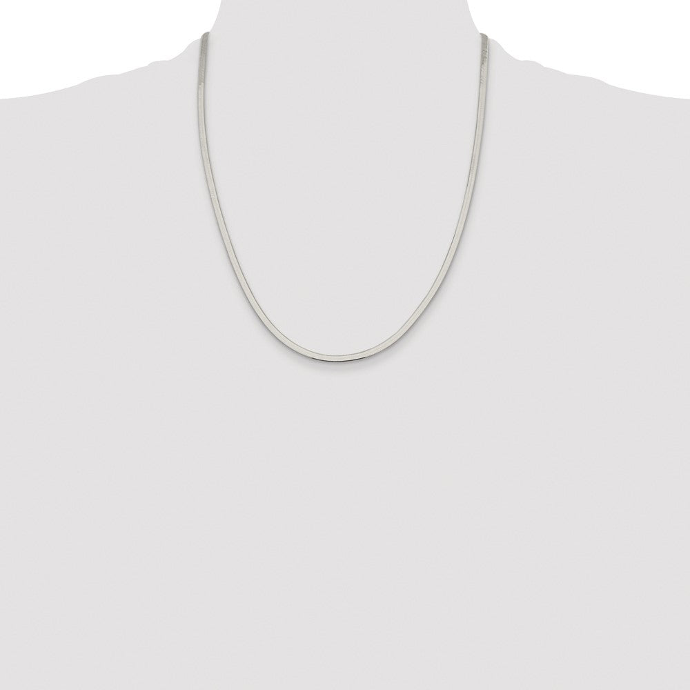 Sterling Silver Rhodium-plated 3mm Magic Herringbone Chain