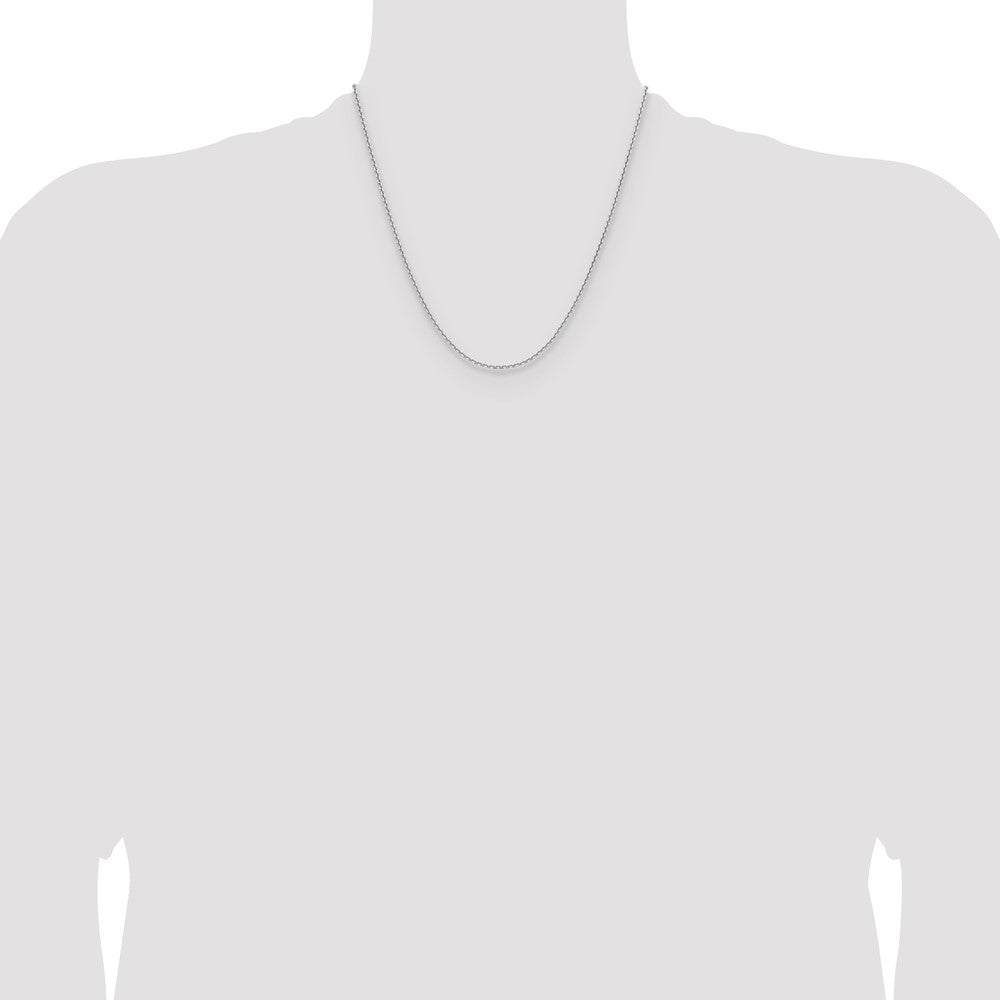 14K White Gold 1.65mm D/C Square Cable Chain