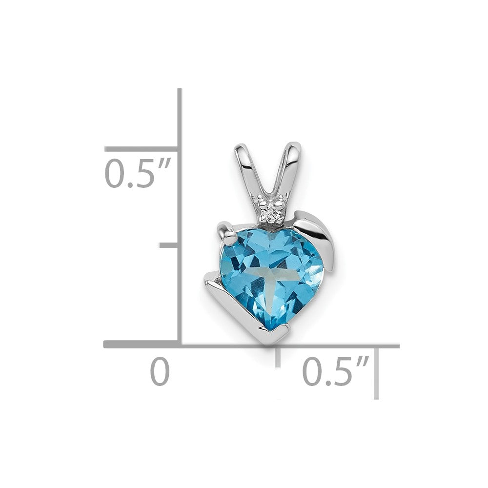 10kw Blue Topaz and Diamond Pendant