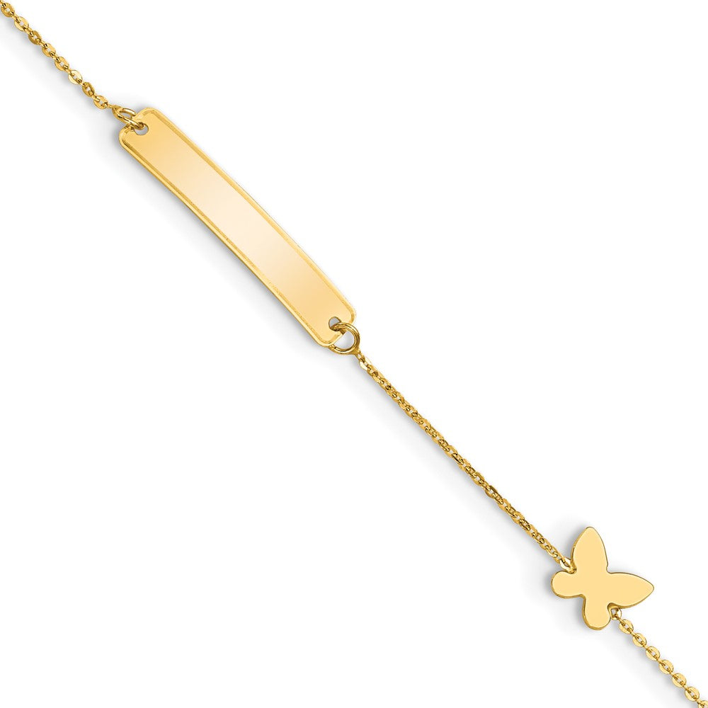 14k Polished 5.5in Butterfly ID Bracelet 5.5 inches