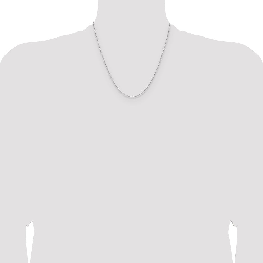 14K White Gold 1.25mm D/C Round Cable Chain
