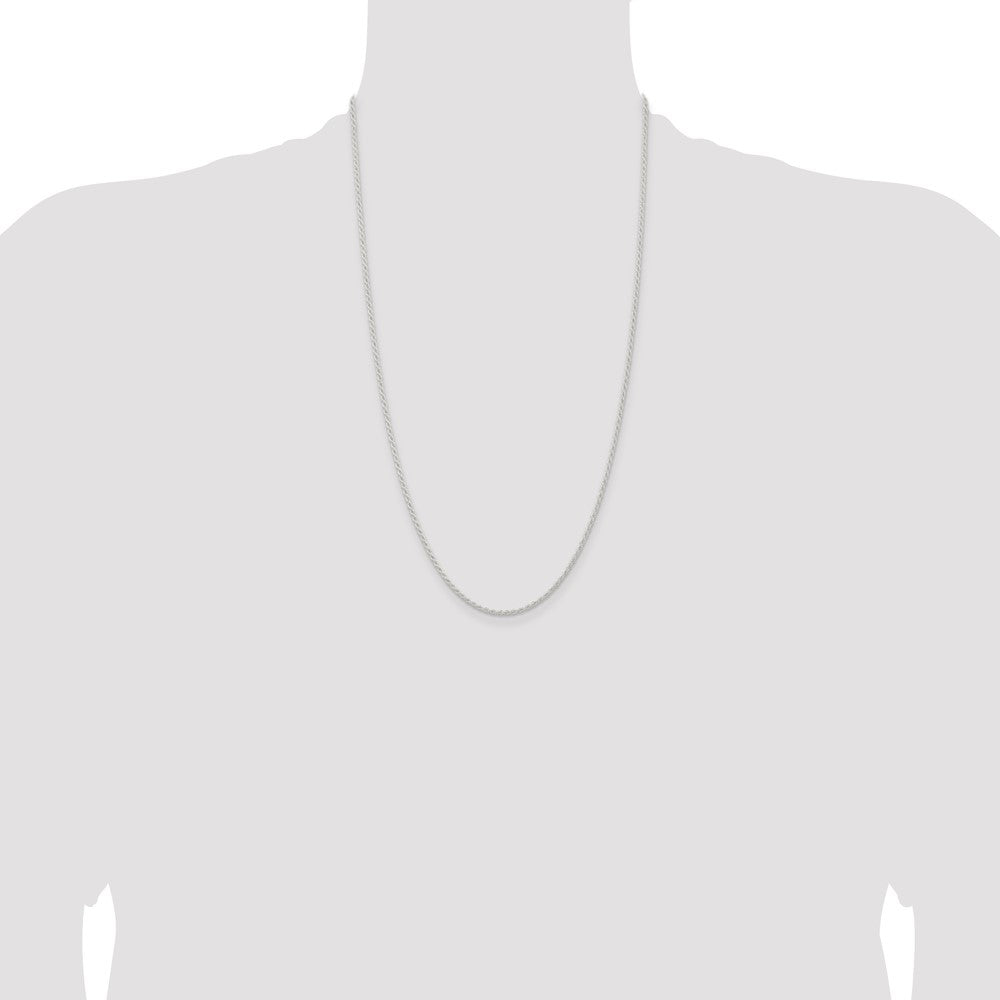 Sterling Silver 1.8mm Solid Rope Chain 26 Inches