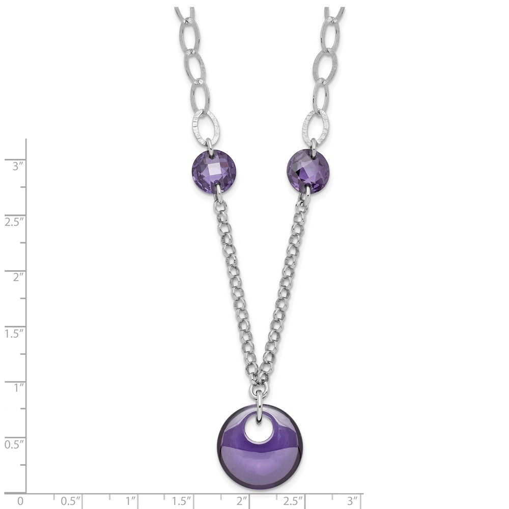Sterling Silver Purple CZ Fancy Necklace