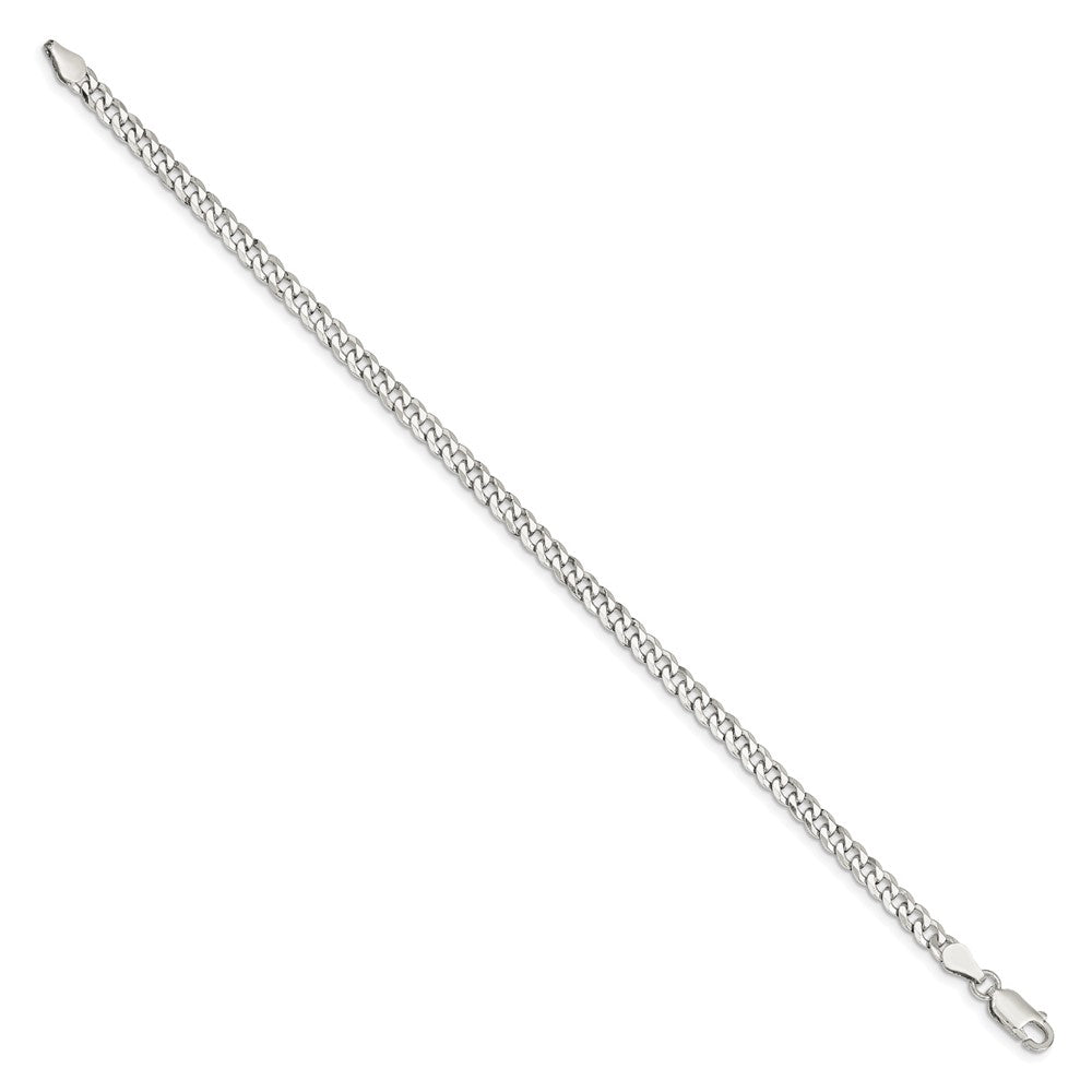 Sterling Silver 4mm Beveled Curb Chain 7 inches