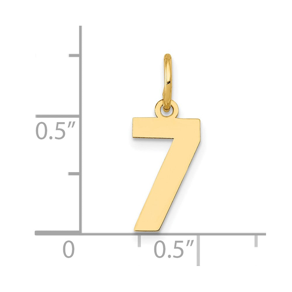 14k Small Polished Number 7 Charm