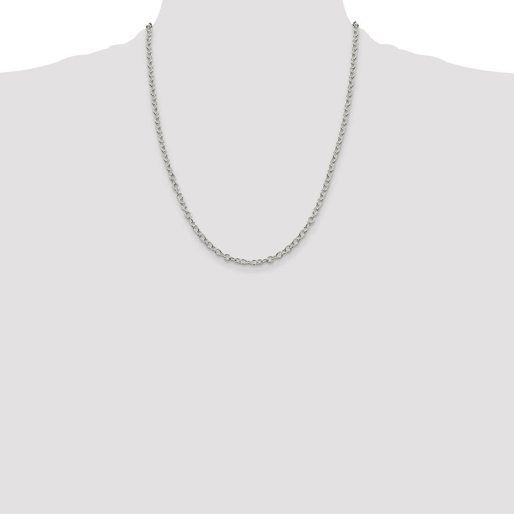 Sterling Silver 3.75mm Oval Cable Chain 22 Inches