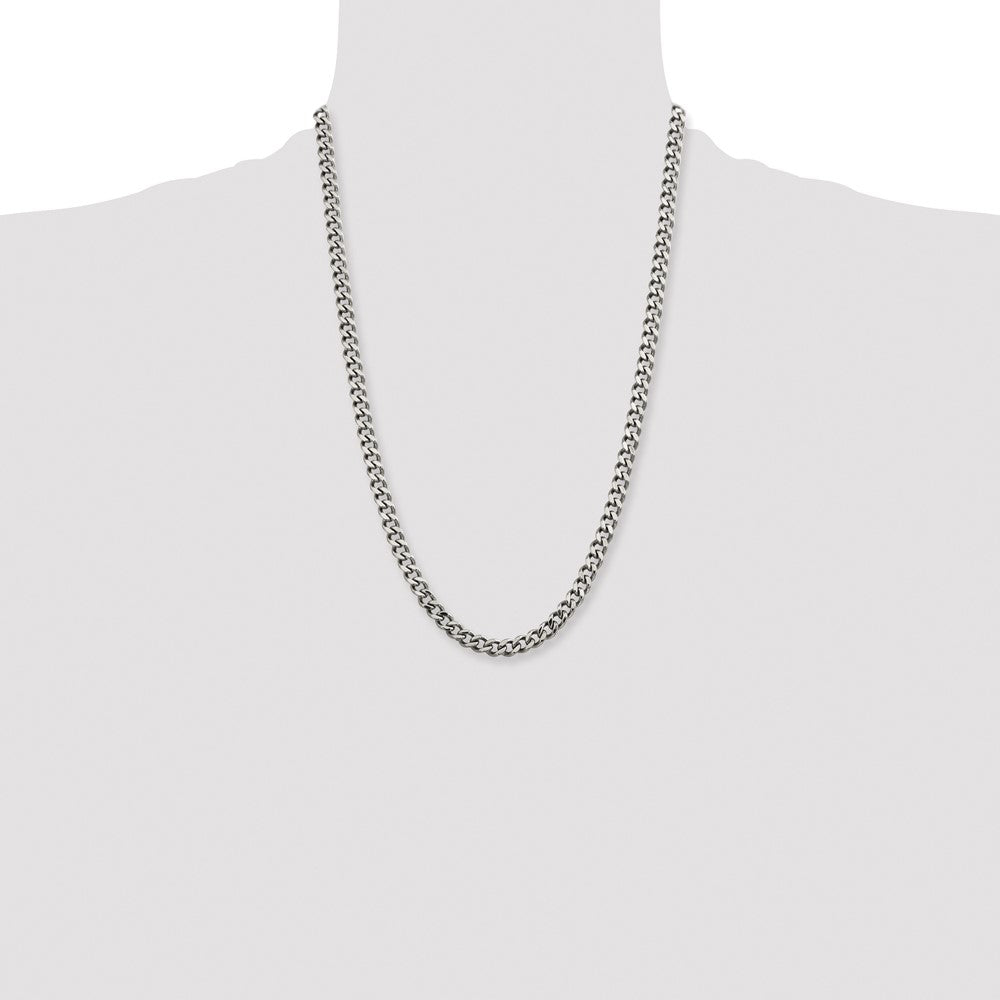Stainless Steel Polished 6.75mm 24in Curb Chain