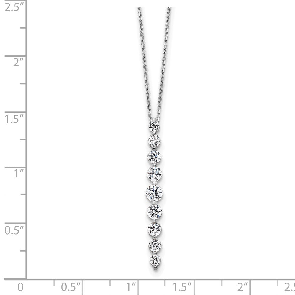 True Origin 14k White Gold 1 carat Lab Grown Diamond VS DEF 18 inch Vertical Slide Necklace