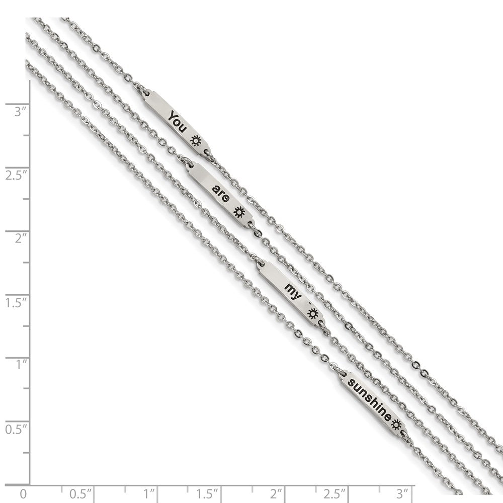 Stainless Steel Polished Enameled SUNSHINE 6.5in w/.75in ext. Bracelet