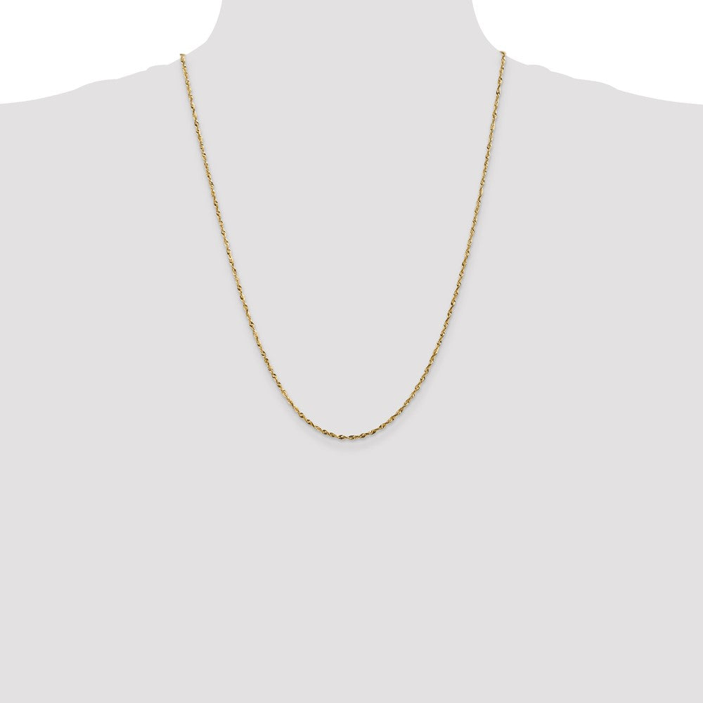 14K 24 inch 1.8mm Ultra Diamond-cut Rope with Lobster Clasp Chain