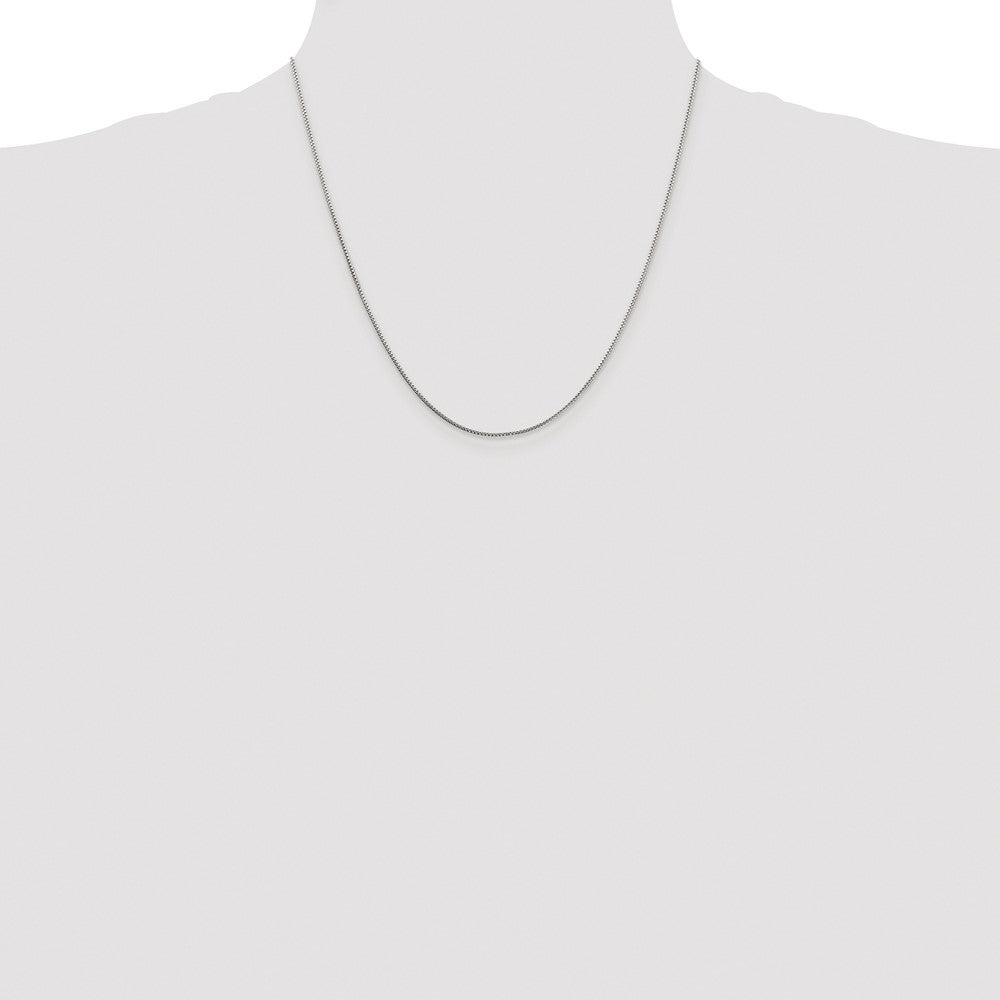 Sterling Silver Rhodium-plated 1mm 8 Sided Diamond-cut Box Chain