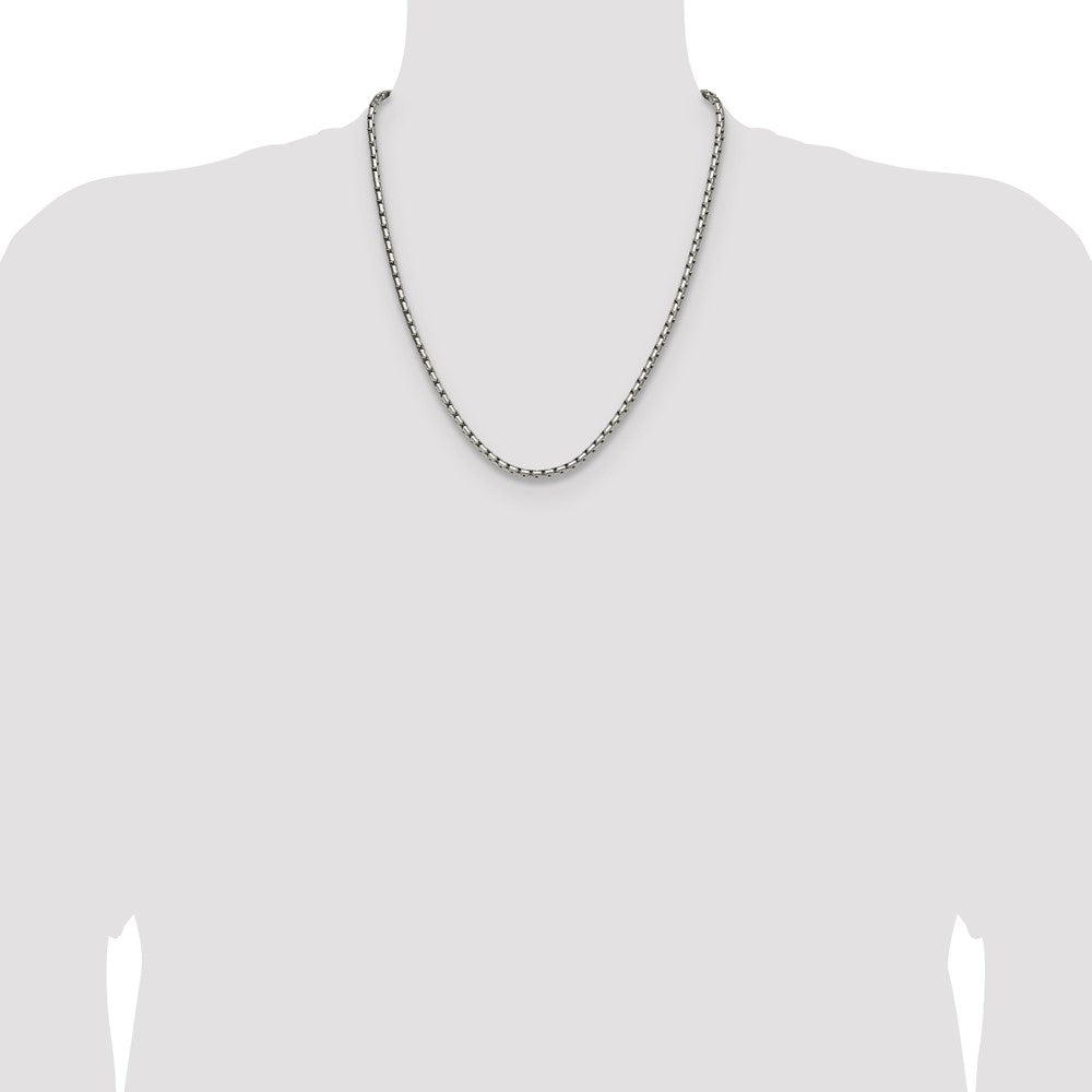 Chisel Stainless Steel Polished 3.5mm 22 inch Elongated Round Box Chain