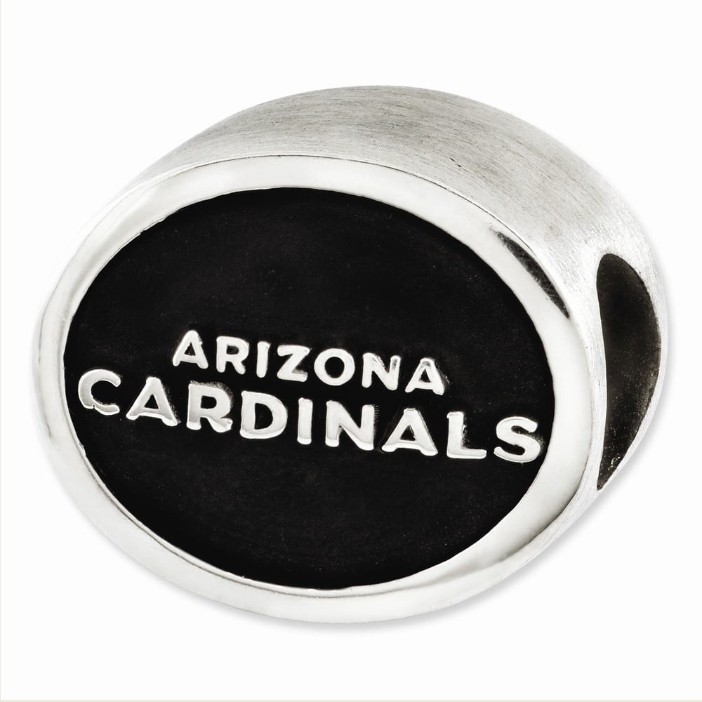 Sterling Silver Enameled LogoArt Arizona Cardinals NFL Bead