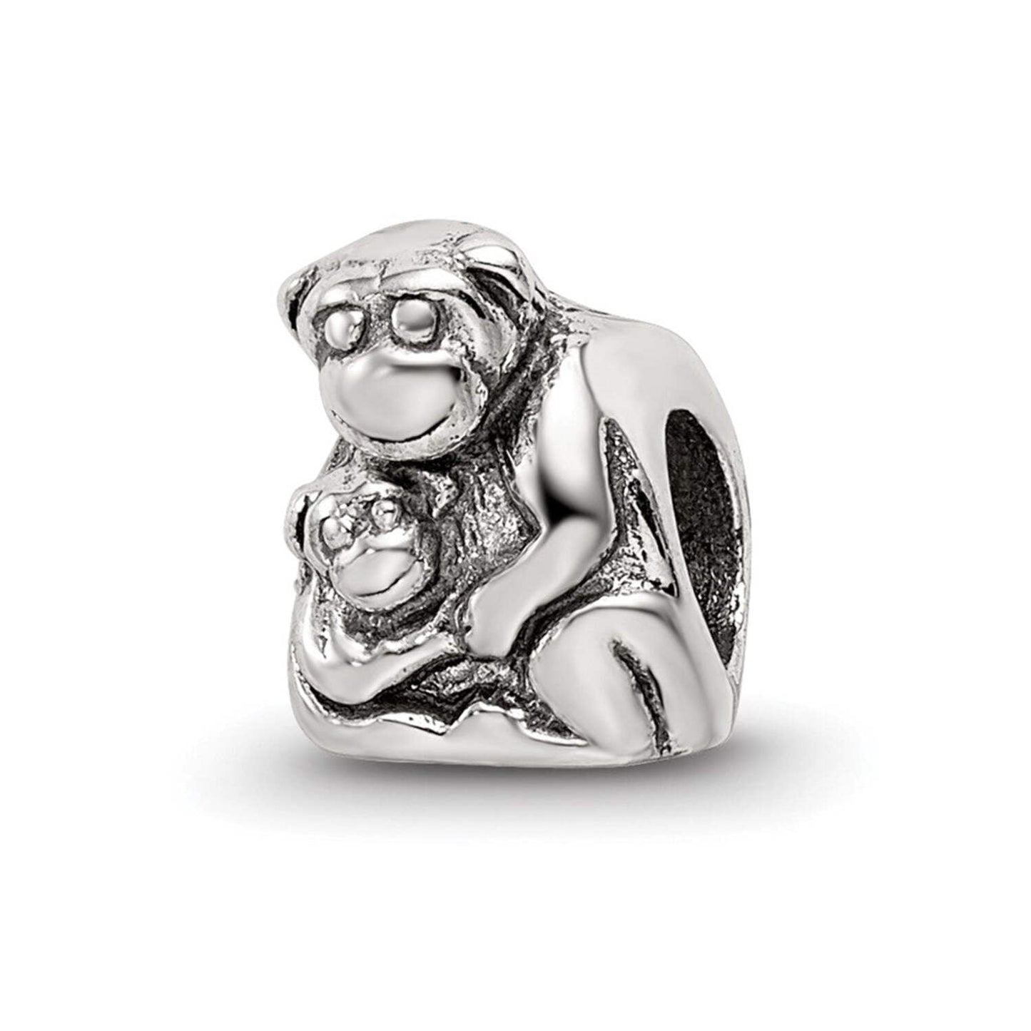Sterling Silver Reflections Mama & Baby Monkey Bead