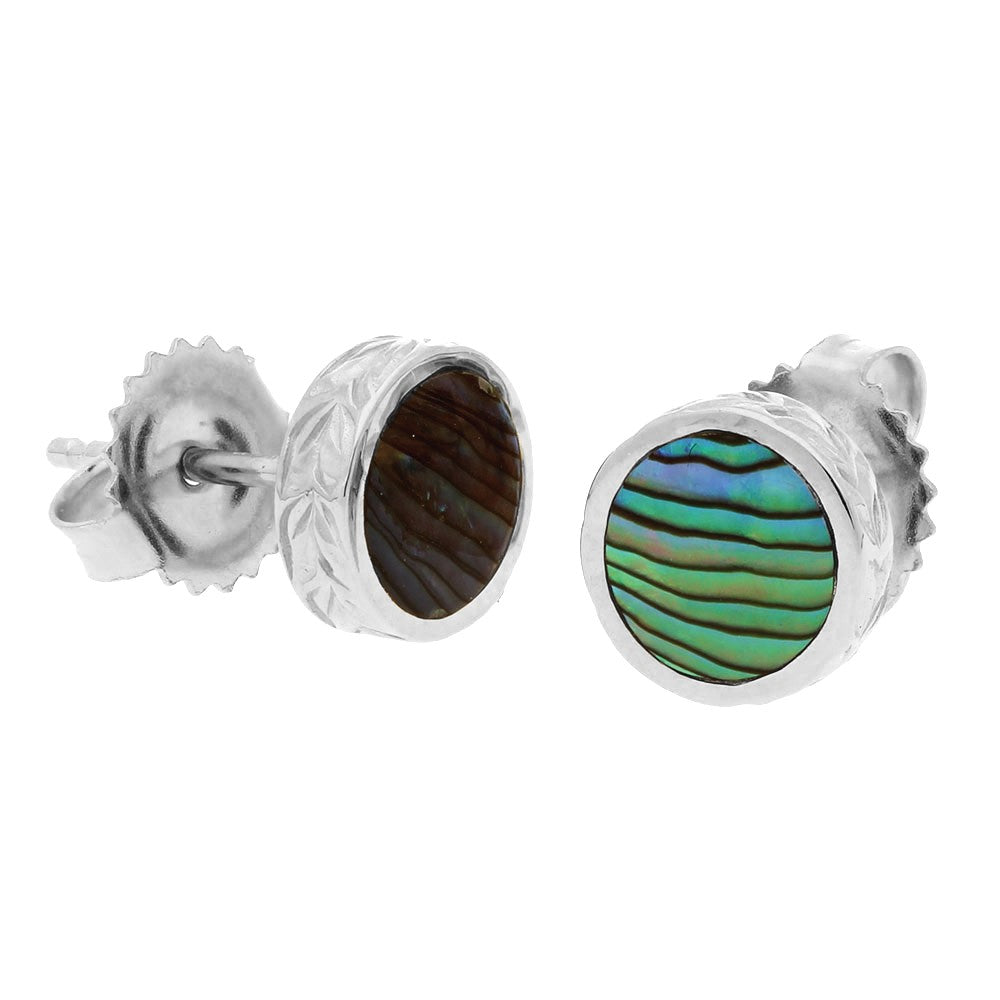 LDS WG INLAY MAILE SCROLL EARRINGS