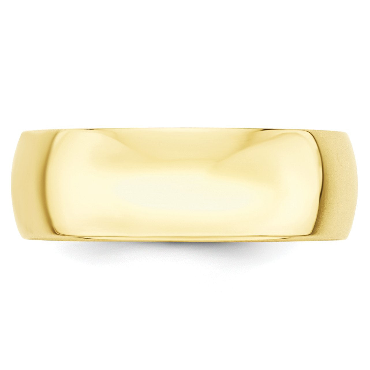 10k Yellow Gold 7mm Lightweight Half Round Wedding Band Size 12.5