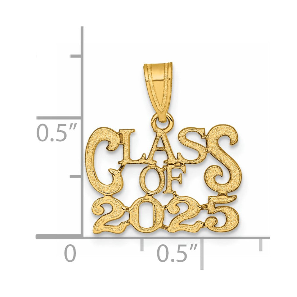 14k Polished CLASS OF 2025 Graduation Charm