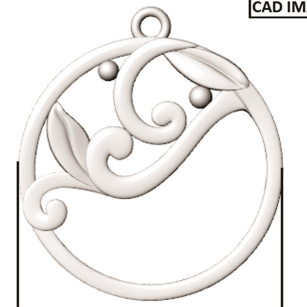 14k Fancy Leaf and Berry Charm