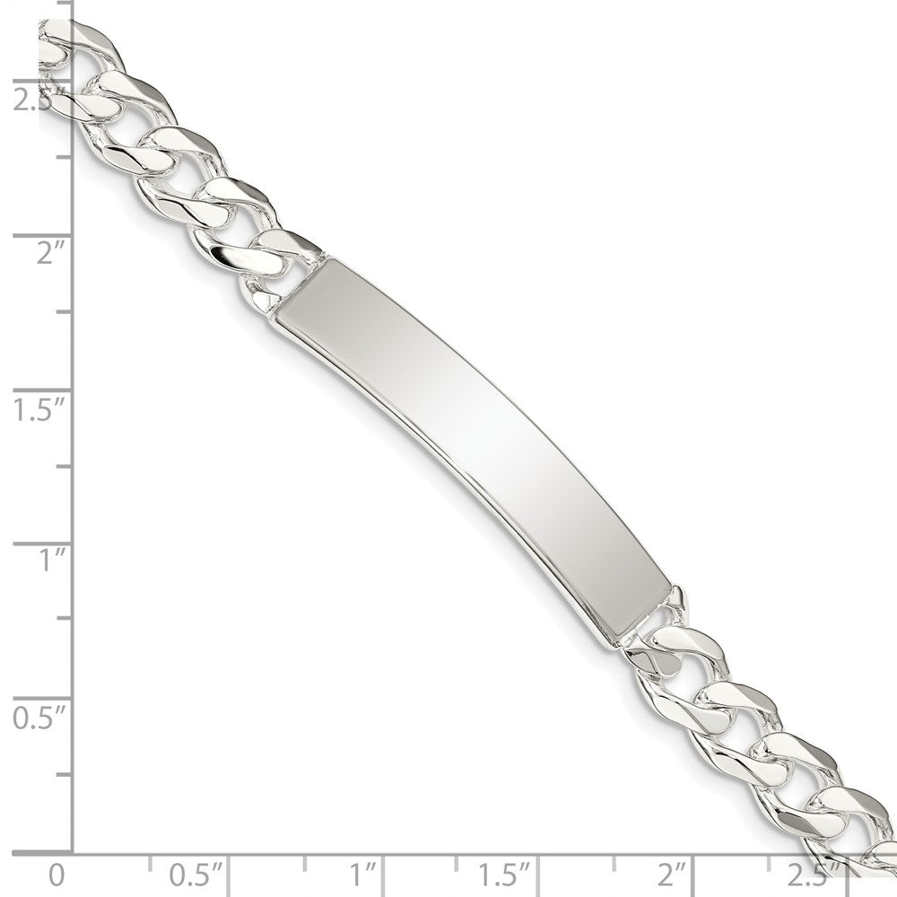 Sterling Silver Curb Link ID Bracelet 8 inches