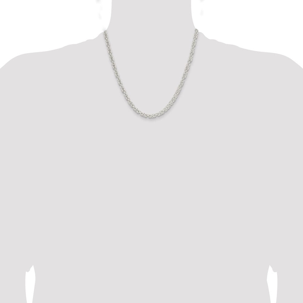 Sterling Silver 4.75mm Rounded Byzantine Chain 20 Inches